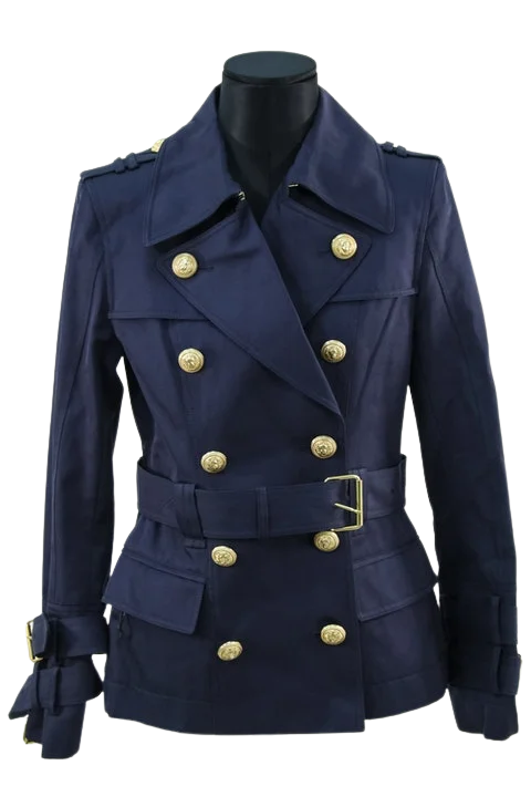 Blue Cotton Balmain Jacket