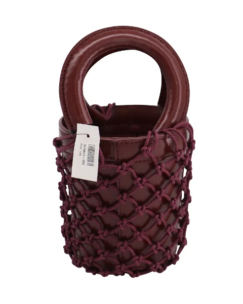 Burgundy Leather Staud Handbag