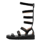 Black Leather Stuart Weitzman Sandals