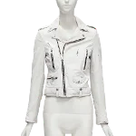 White Leather Saint Laurent Jacket