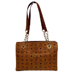 Brown Canvas MCM Tote