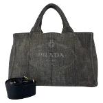 Grey Denim Prada Canapa Tote