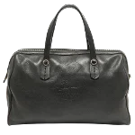 Black Leather Bvlgari Handbag