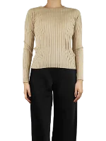 Beige Cotton Allude Top