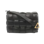 Black Leather Bottega Veneta Cassette Bag