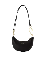 Black Leather Off White Shoulder Bag