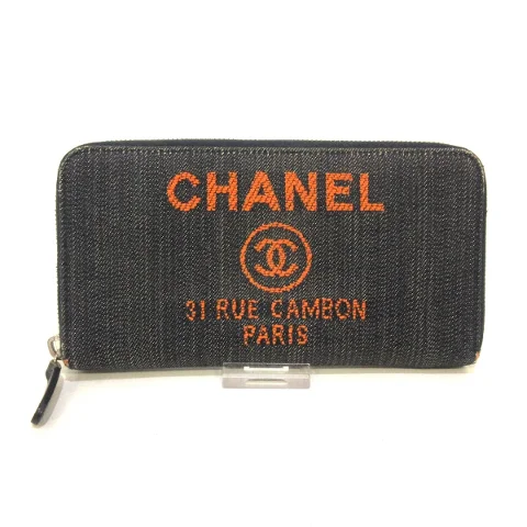 Navy Denim Chanel Wallet