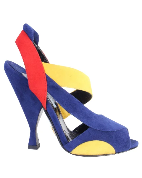 Multicolor Suede Prada Heels