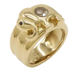 Gold Metal Chopard Ring