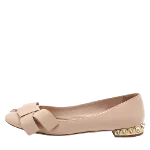 Beige Leather Miu Miu Flats