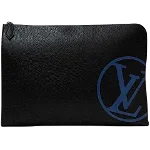 Black Leather Louis Vuitton Clutch