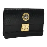 Black Leather Versace Clutch