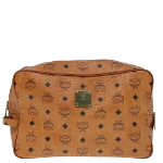 Brown Canvas MCM Clutch