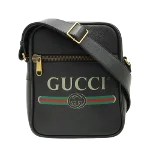 Black Leather Gucci Messenger Bag