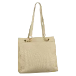 Beige Leather Bally Tote Bag