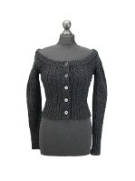 Black Wool Alexander McQueen Cardigan