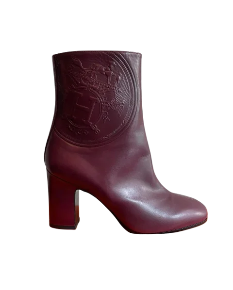 Burgundy Leather Hermès Heels
