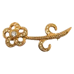 Gold Metal Dior Brooch