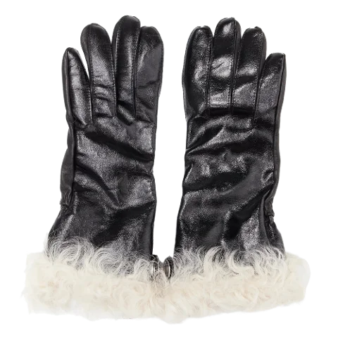 Black Leather Saint Laurent Gloves