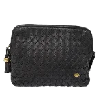 Black Leather Bally Shoulder Bag