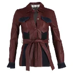Burgundy Leather Victoria Beckham Jacket