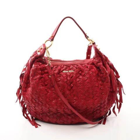Red Leather Miu Miu Shoulder Bag