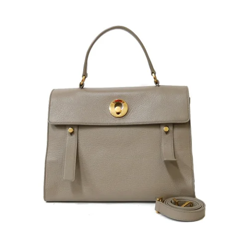 Grey Leather Saint Laurent Handbag
