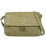 Green Leather Bottega Veneta Cassette Bag