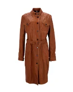 Brown Leather Burberry Coat