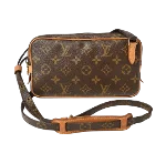 Brown Canvas Louis Vuitton Pochette Marly Bandouliere