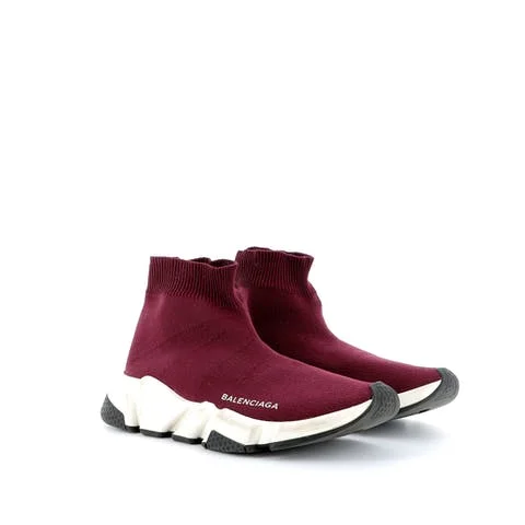 Burgundy Fabric Balenciaga Sneakers