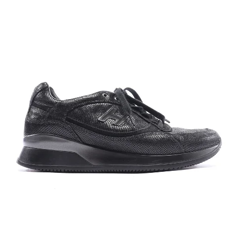 Black Leather Hogan Sneakers