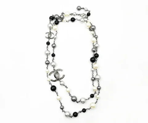 Black Metal Chanel Necklace