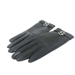 Black Leather Hermès Gloves