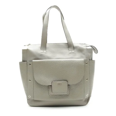 Grey Leather Furla Handbag