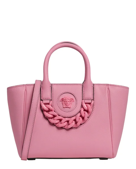 Pink Leather Versace Tote