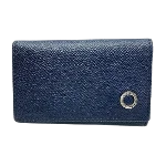 Navy Leather Bvlgari Key Holder