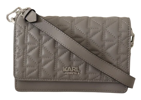 Grey Leather Karl Lagerfeld Crossbody Bag
