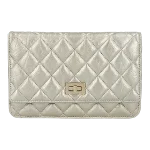 Beige Leather Chanel Wallet on Chain