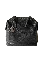 Black Leather Armani Exchange Shoulder Bag