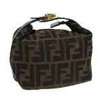 Brown Canvas Fendi Vanity Bag