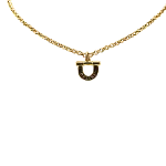 Gold Metal Celine Necklace