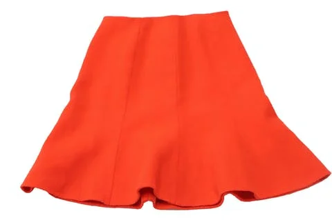 Red Wool Oscar de la Renta Skirt