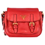 Red Leather Prada Messenger Bag