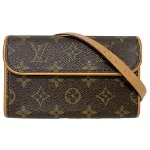 Brown Fabric Louis Vuitton Belt Bags