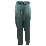 Green Satin Brunello Cucinelli Pants