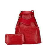 Red Leather Louis Vuitton Sac d'épaule