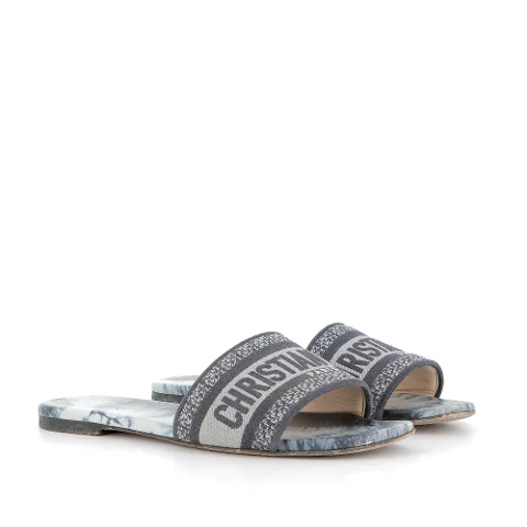 Grey Fabric Dior Sandals