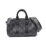 Black Leather Louis Vuitton Keepall