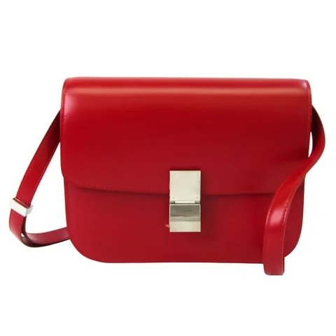 Red Leather Celine Shoulder Bag